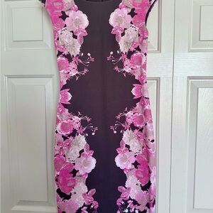 INC International Concepts Floral Midi Dress in Pink and Black